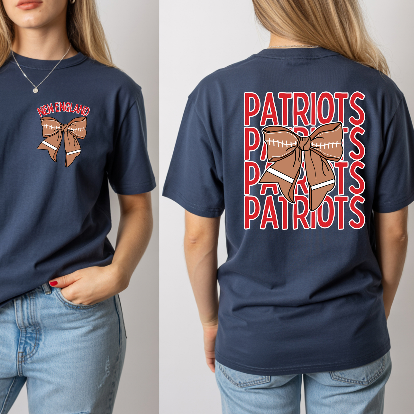Patriots Football Bow - Short Sleeve