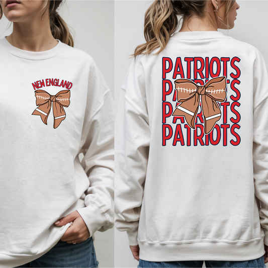 Patriots Football Bow - Sweatshirt