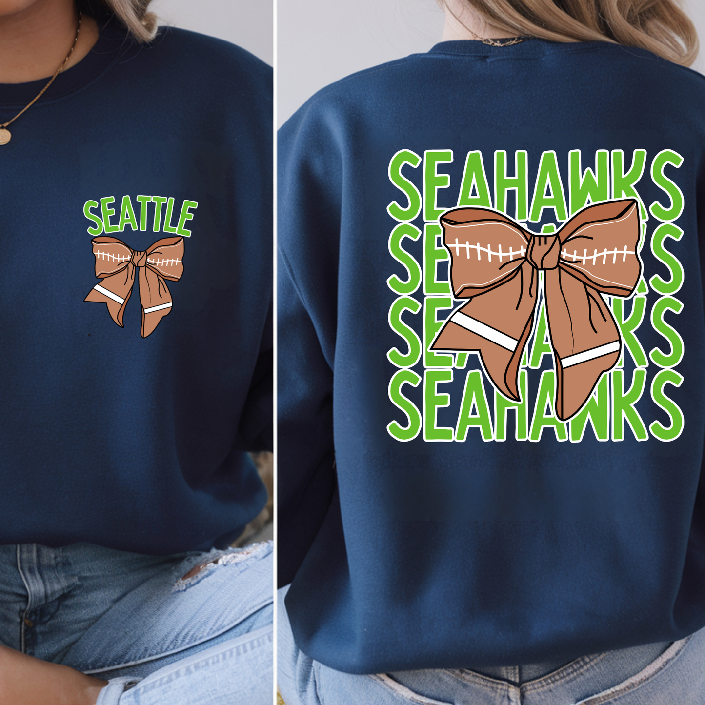 Seattle Football Bow - Sweatshirt