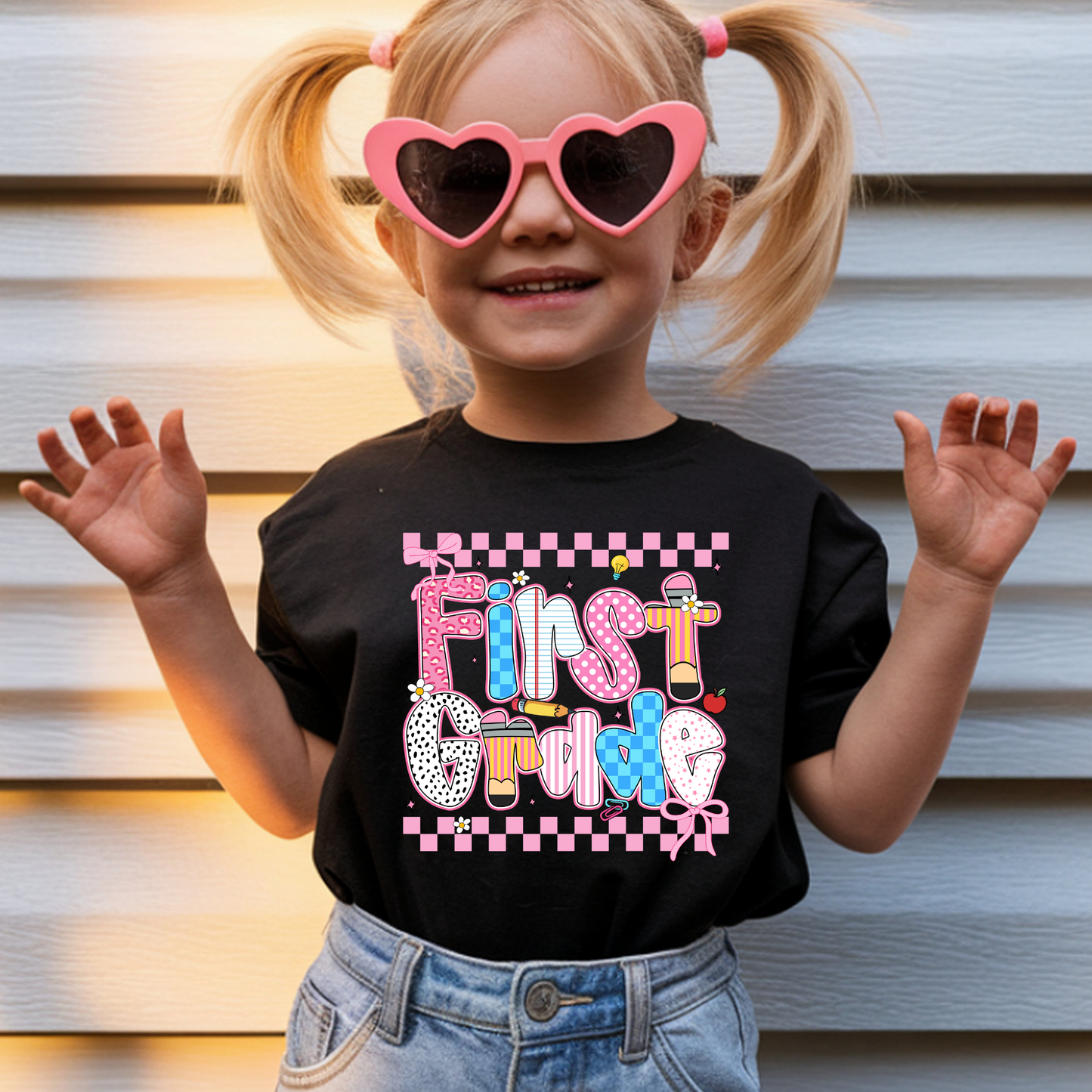 Preppy Checkered Doodle Grade Level - Short Sleeve