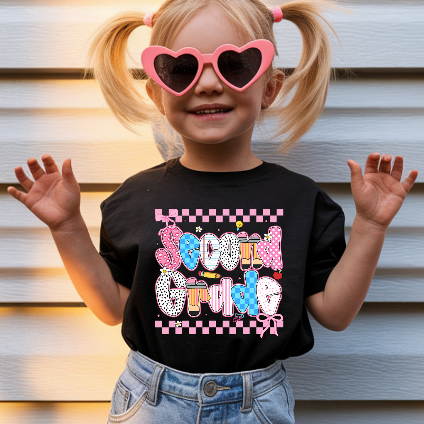 Preppy Checkered Doodle Grade Level - Short Sleeve