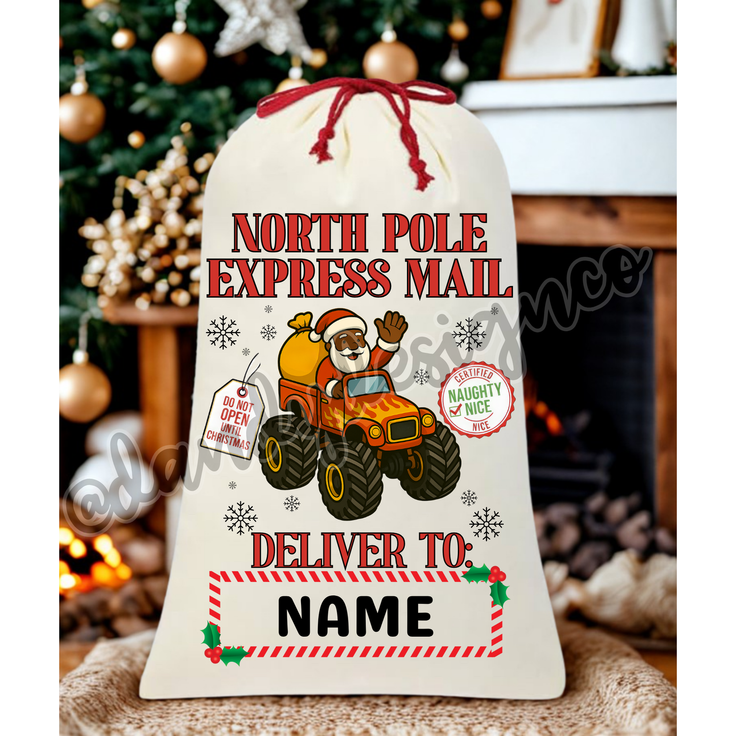 Monster Truck Santa Gift Sack
