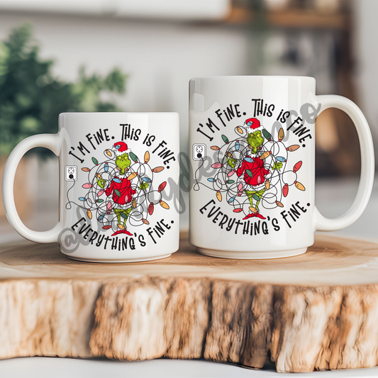 I'm Fine This is Fine Green Guy - Coffee Mug