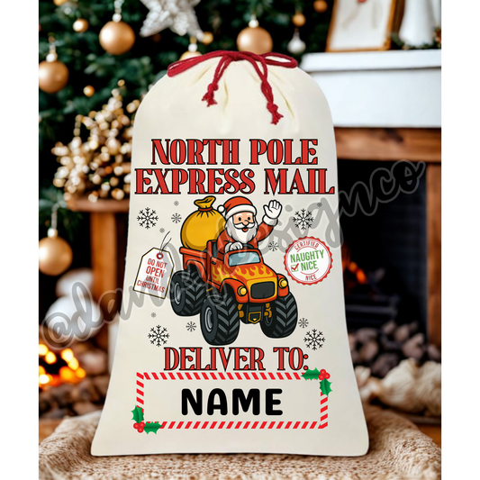 Monster Truck Santa Gift Sack