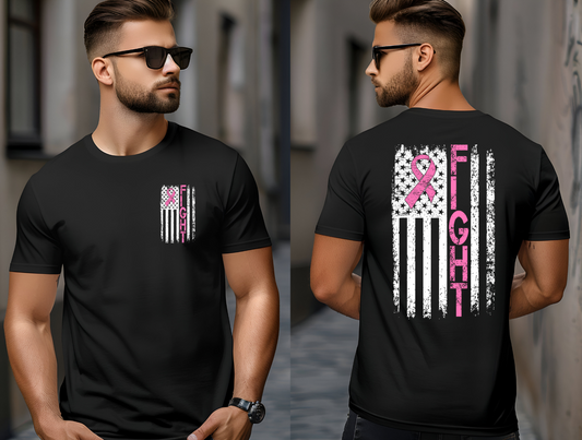 Breast Cancer Fight Flag - Black