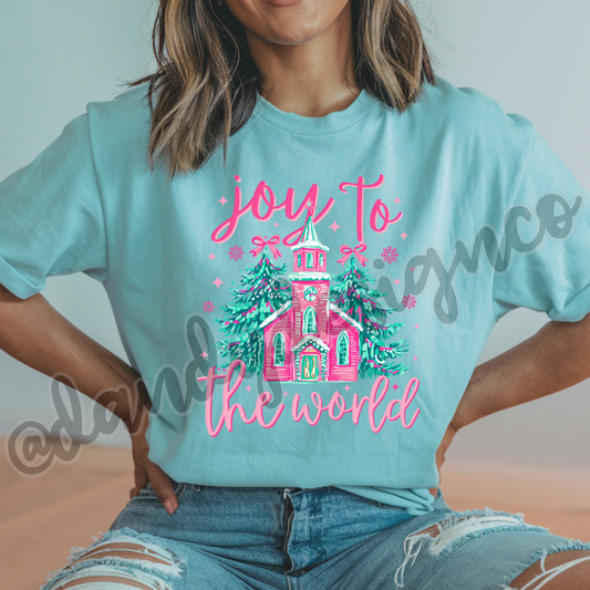 Joy To The World Pink - Short Sleeve