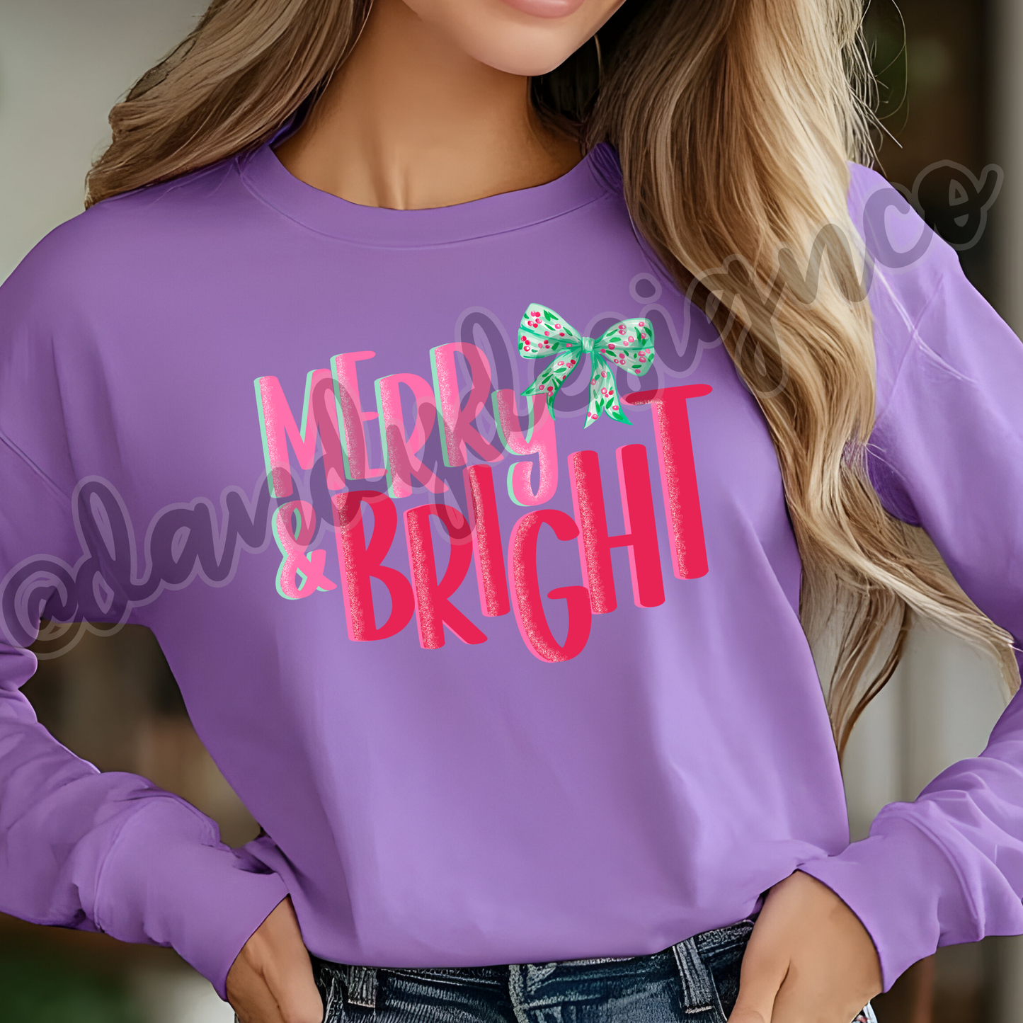 Merry & Bright Pink - Long Sleeve