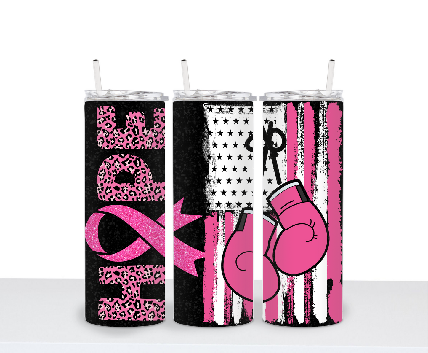 Breast Cancer Hope Gloves 20oz Skinny Tumbler