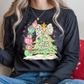 Stacked Snowmen Tree Pink - Long Sleeve