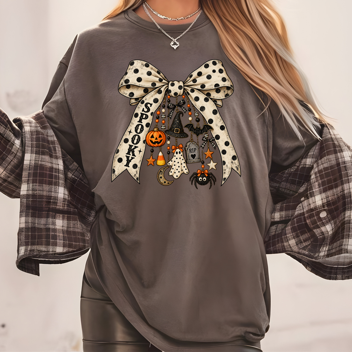 Spooky Charm Bow Short Sleeve/Sweatshirt