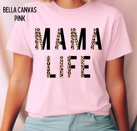 Mama Life Animal Print Short Sleeve T-Shirt
