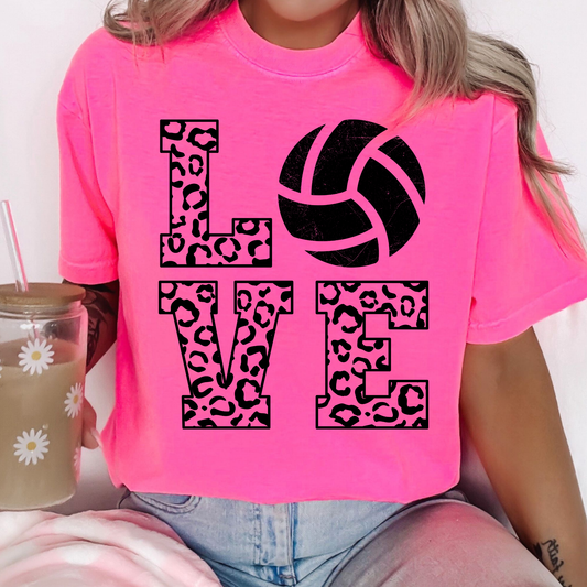 LOVE Volleyball Animal Print - Short Sleeve