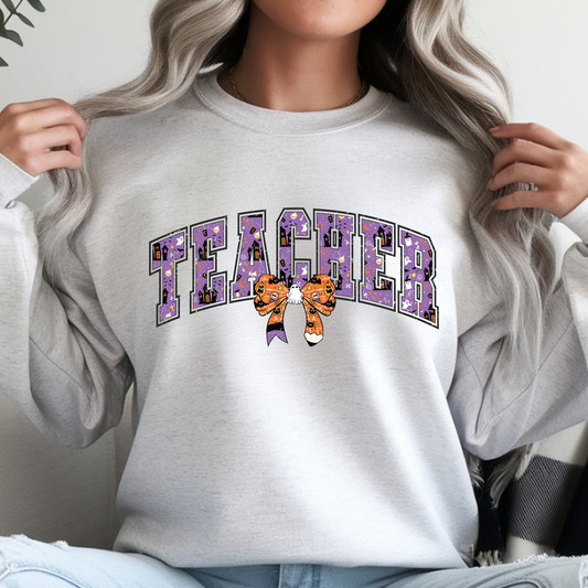 Teacher Halloween Pencil Bow - Sweatshirt