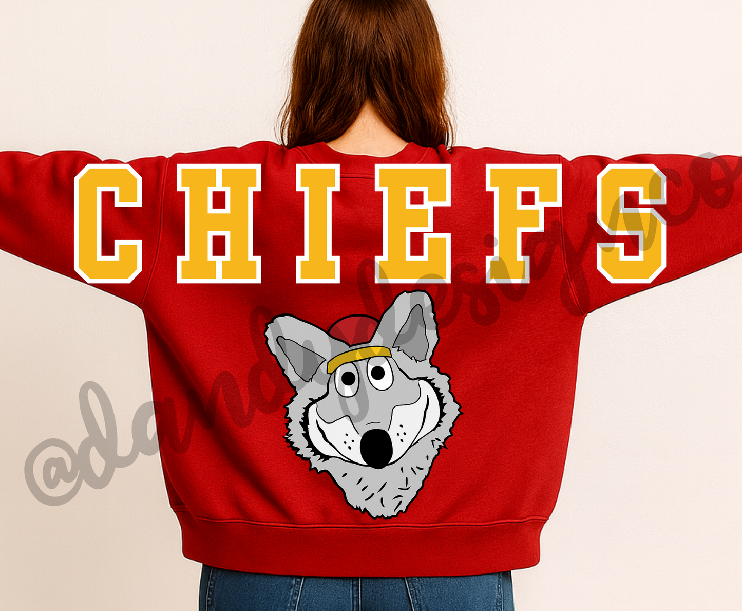 KC Football Oversized Print Sweatshirt