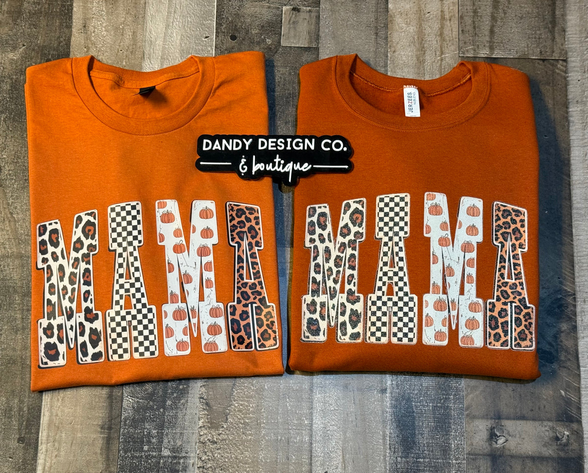Mama Pumpkin Animal Print - Short Sleeve/Sweatshirt