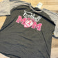L Football Mom Breast Cancer Raglan