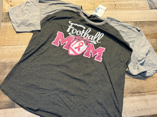 L/XL - Football Mom Breast Cancer Raglan