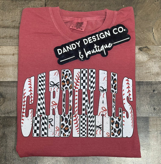 RTS - Cardinals Animal Print Comfort Colors Short Sleeve