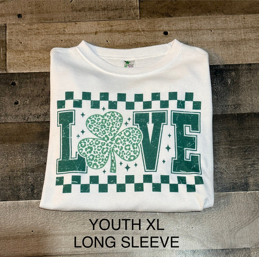 YXL St Patrick’s Day LOVE Long Sleeve