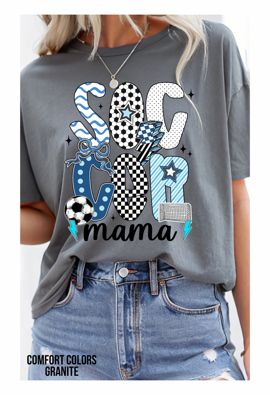 Soccer Mom Blue Doodle - Short Sleeve
