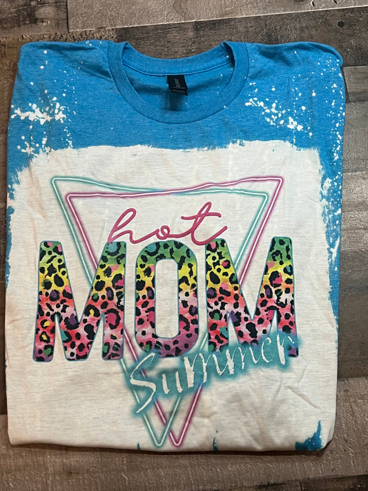 L - Hot Mom Summer Bleached Short Sleeve