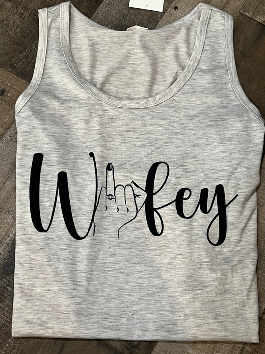 Wifey Gray Ring Finger Tank