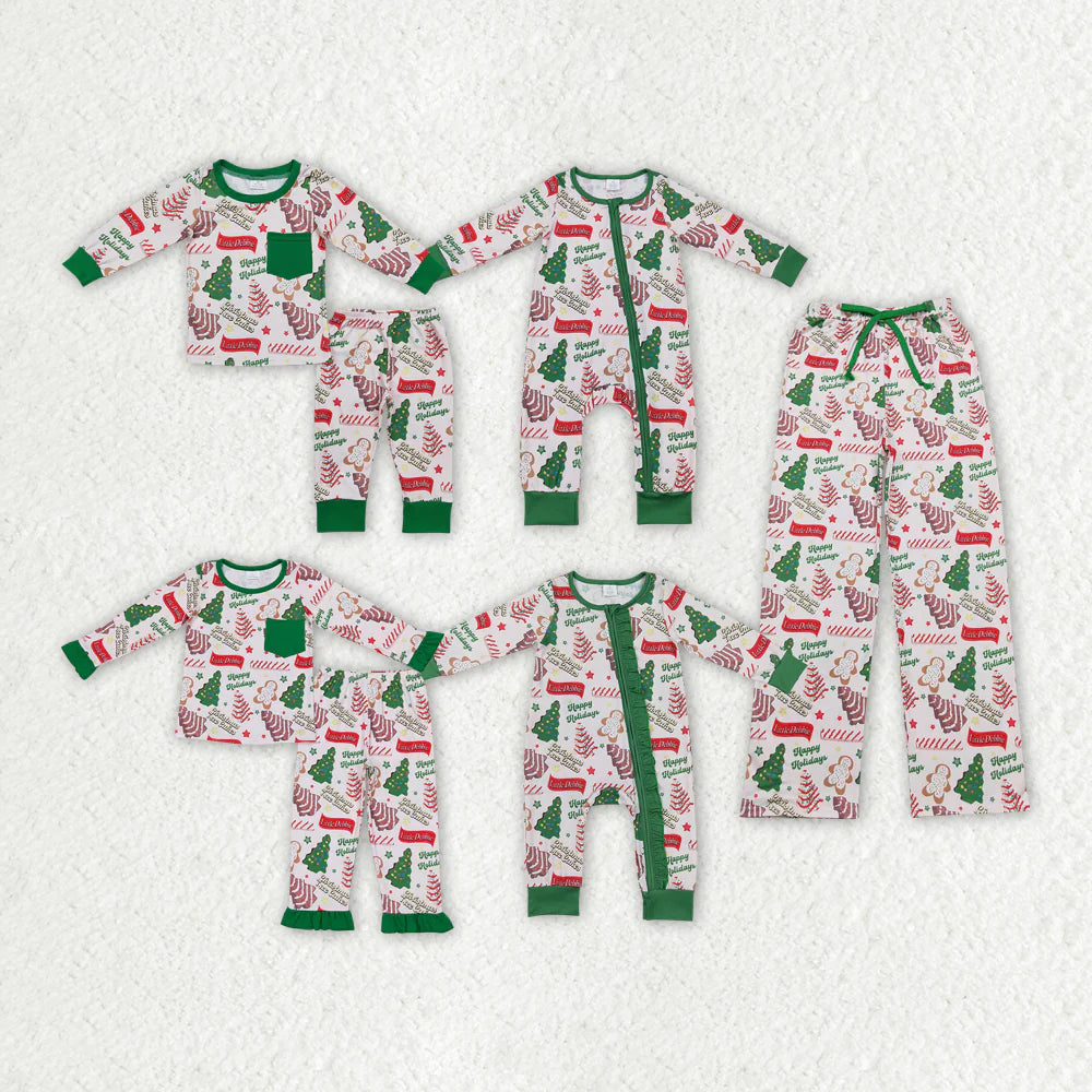 Family Christmas Green Cake Pajamas