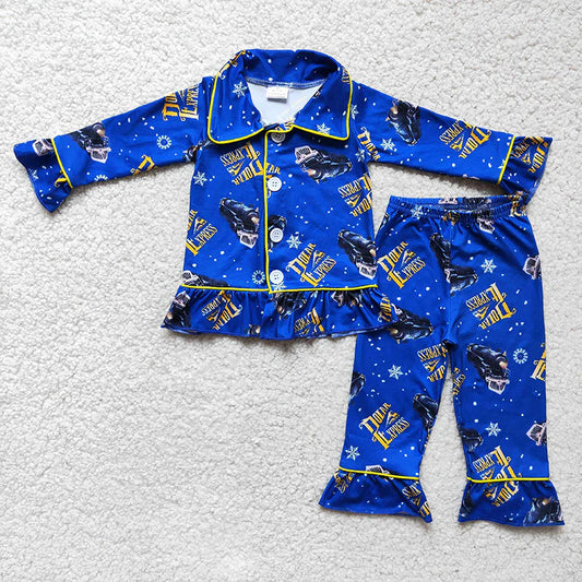 Sibling Christmas Train Pajama Set