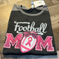 L Football Mom Breast Cancer Raglan