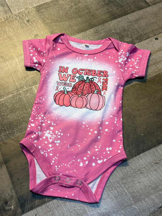October Wear Pink Bodysuit/Short Sleeve