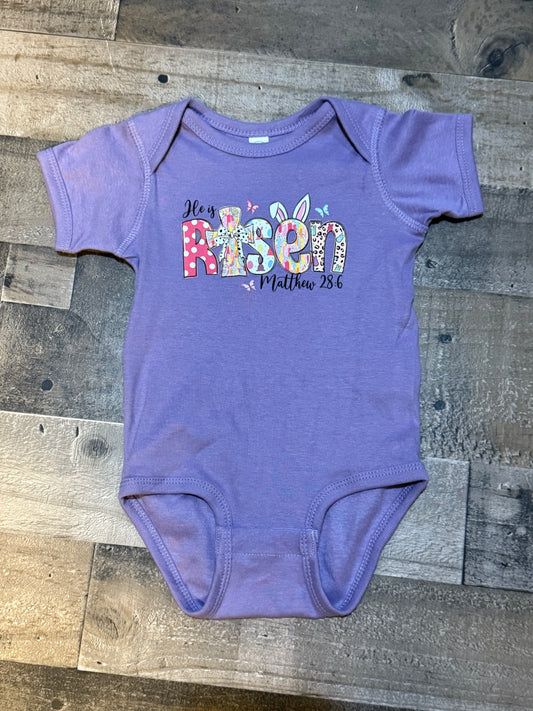 12M He Is Risen Bodysuit