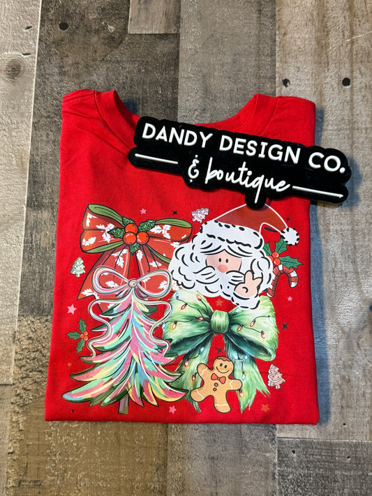 4T Santa Bow Short Sleeve