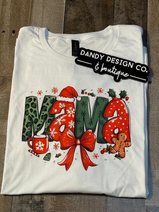 4X Christmas Mama Bow Short Sleev