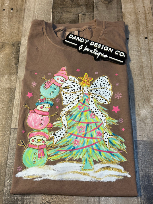 4XL Stacked Snowmen Short Sleeve