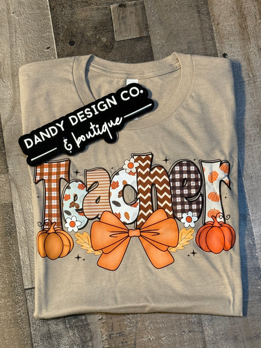 S/M/L Fall Teacher Short Sleeve