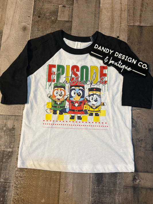 3T/4T Bluey Nutcracker Episode Raglan Tee