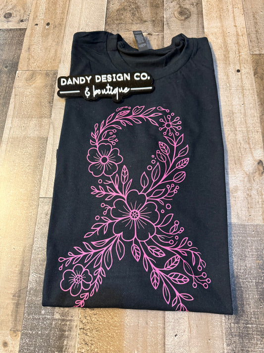 3X Breast Cancer Ribbon Short Sleeve