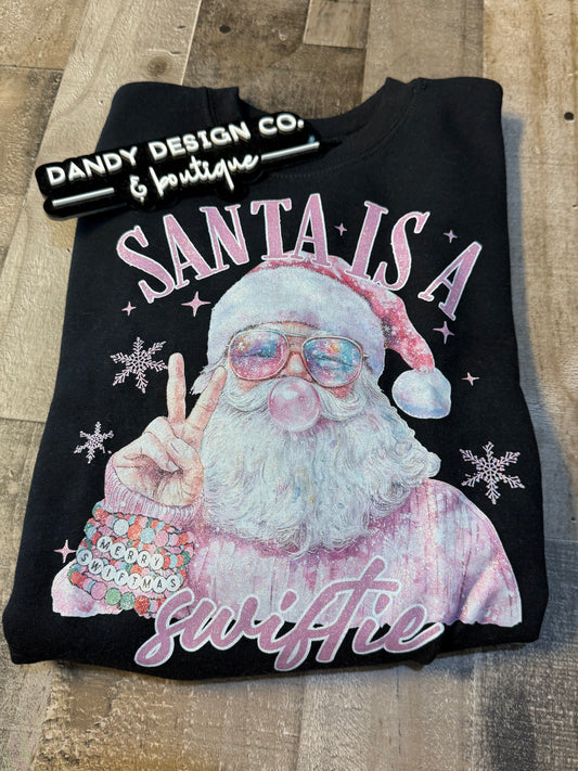 YM Santa Is A Swfte Glitter Sweatshirt