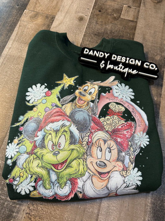 YM Christmas Mouse Grnch Sweatshirt