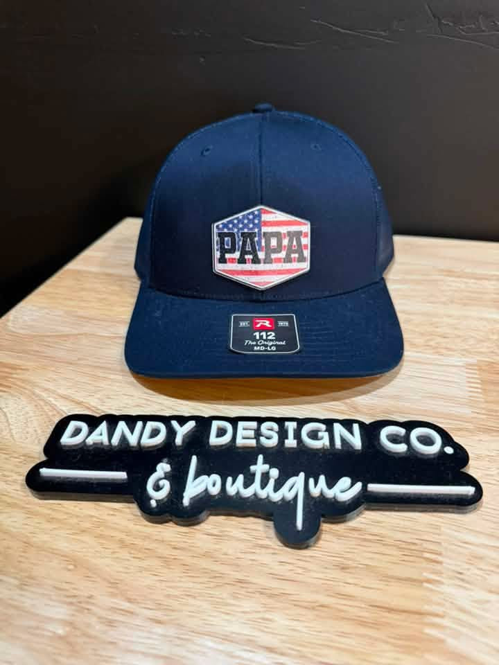 Papa Leather Patch Hat