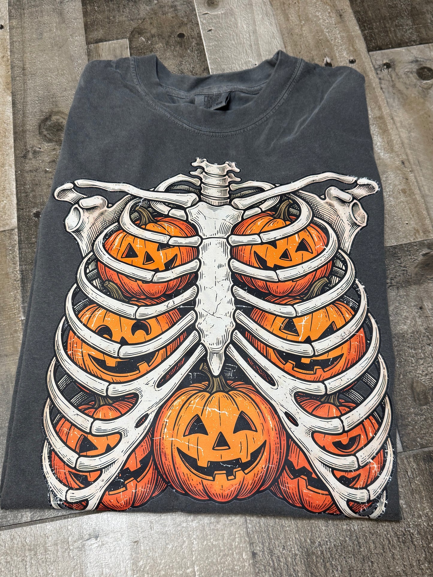 XL Pumpkin Ribs Short Sleeve