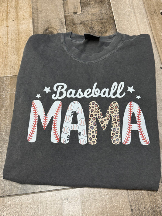 M Baseball Mama Glitter Short Sleeve