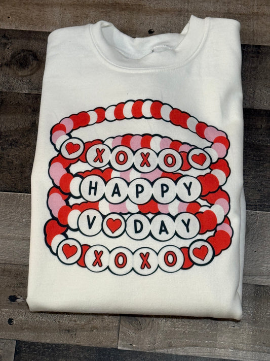 YXL Happy VDAY Bracelet Sweatshirt