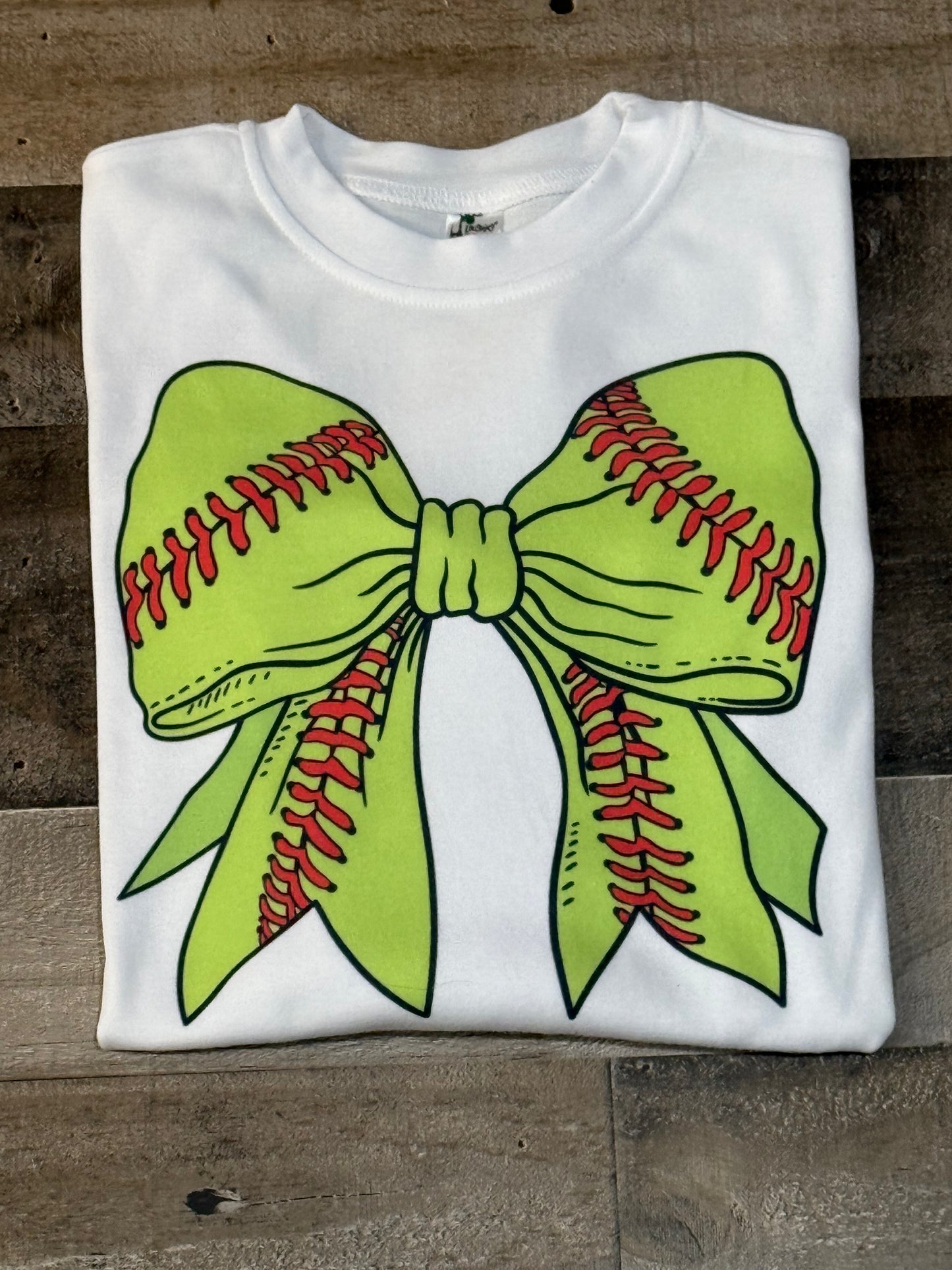 YM Softball Bow Long Sleeve