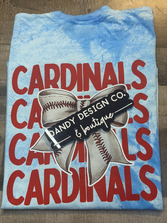 XL Cardinals Baseball Bow Short Sleeve