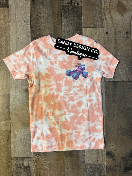 YXS Sparkle Smsh Glitter Tie Dye Short Sleeve