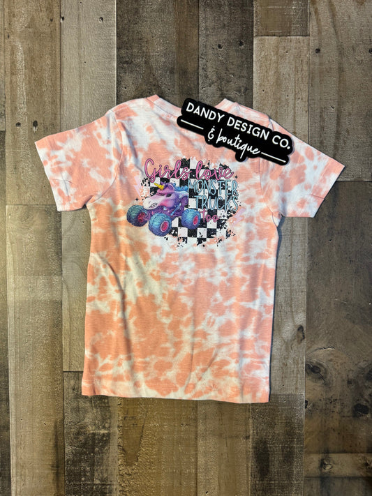 YXS Sparkle Smsh Glitter Tie Dye Short Sleeve