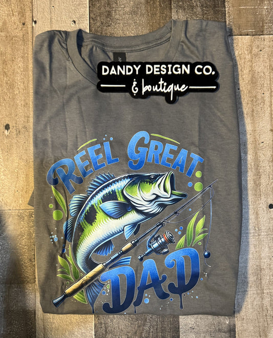 XL Reel Great Dad Grey Short Sleeve