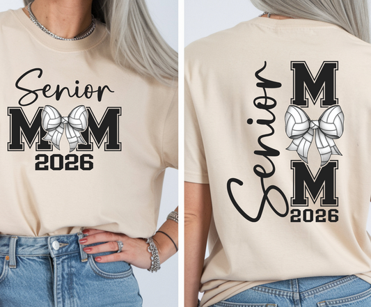 Volleyball Senior Mom Bow - Short Sleeve