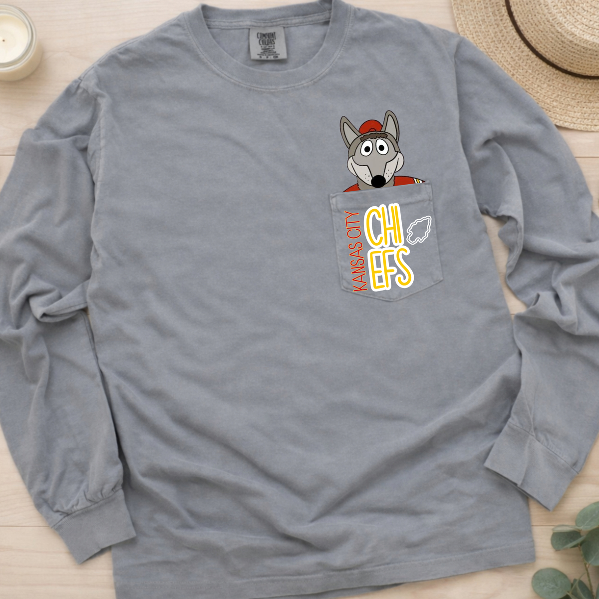 Kansas City Football Pocket Tee - Long Sleeve Pocket